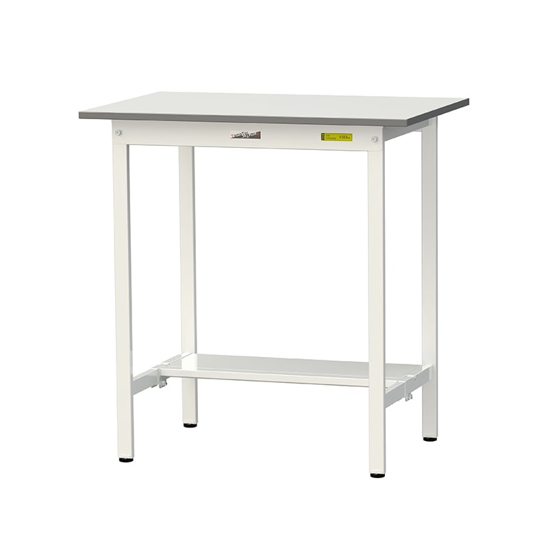 山金工業 ワークテーブル150 固定式 H950mm 半面棚板付 900×600 1台(ご注文単位1台)【直送品】