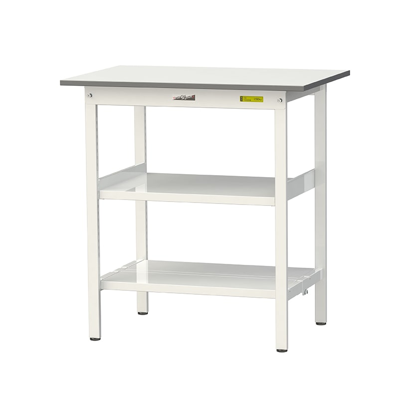 山金工業 ワークテーブル150 固定式 H950mm 中間棚付/全面棚板付 900×600 1台(ご注文単位1台)【直送品】