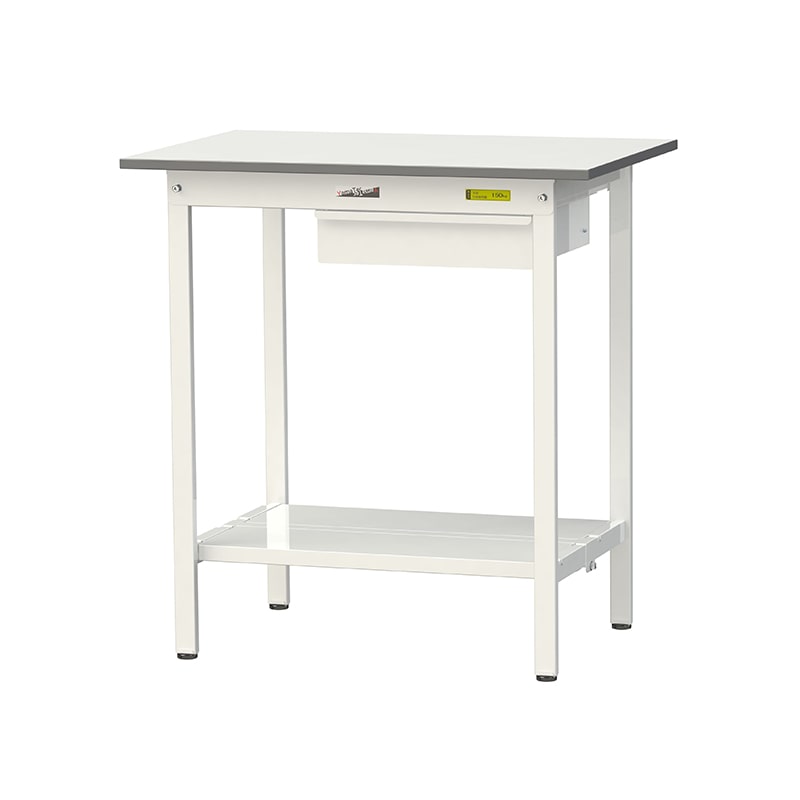 山金工業 ワークテーブル150 固定式 H950mm キャビネット付/全面棚板付 900×600 1台(ご注文単位1台)【直送品】