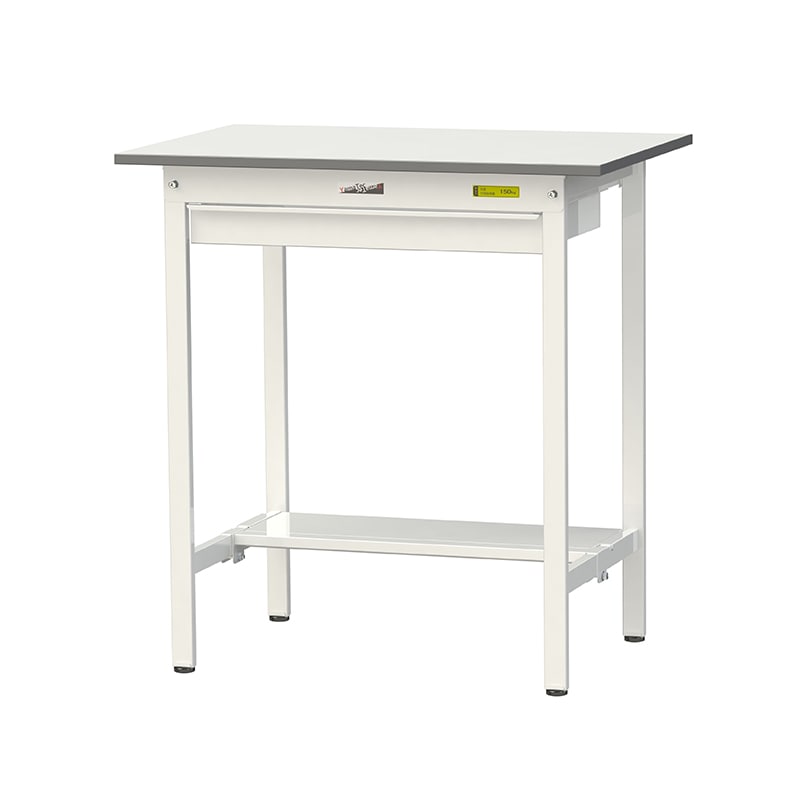 山金工業 ワークテーブル150 固定式 H950mm ワイド引出し付/半面棚板付 900×600 1台(ご注文単位1台)【直送品】