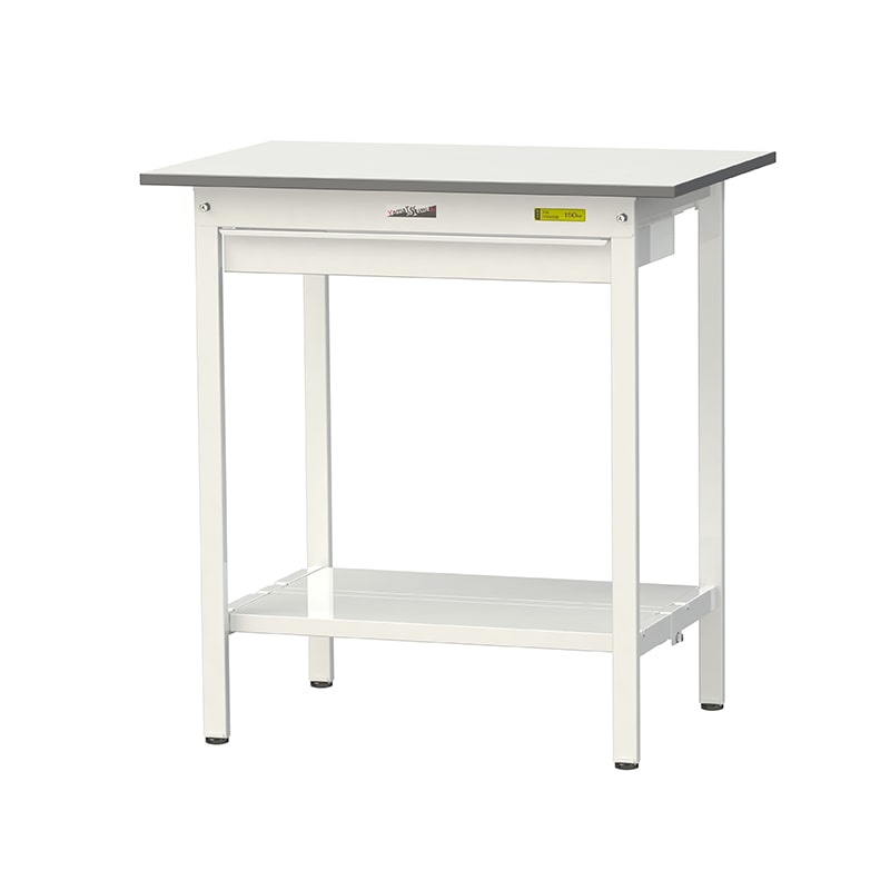 山金工業 ワークテーブル150 固定式 H950mm ワイド引出し付/全面棚板付 900×600 1台(ご注文単位1台)【直送品】