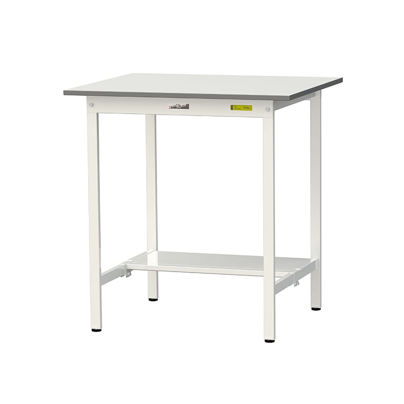 山金工業 ワークテーブル150 固定式 H950mm 半面棚板付 900×750 1台(ご注文単位1台)【直送品】