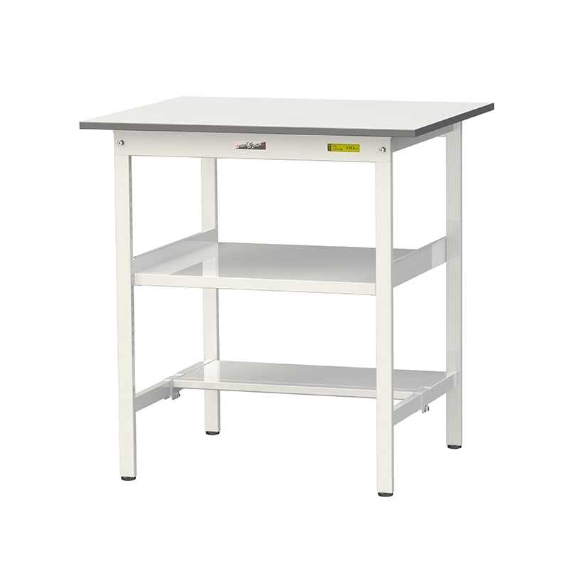 山金工業 ワークテーブル150 固定式 H950mm 中間棚付/半面棚板付 900×750 1台(ご注文単位1台)【直送品】