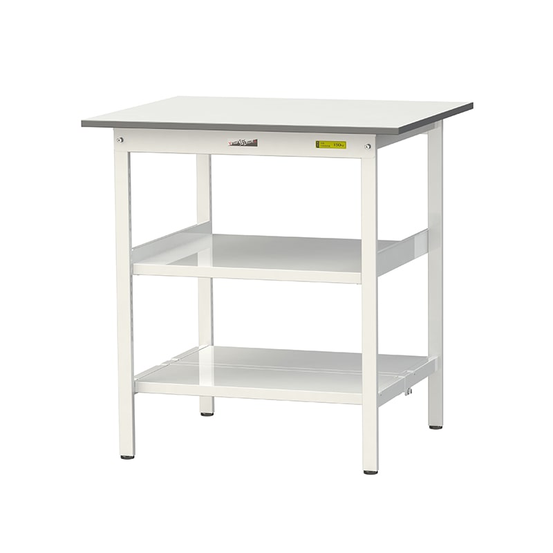 山金工業 ワークテーブル150 固定式 H950mm 中間棚付/全面棚板付 900×750 1台(ご注文単位1台)【直送品】