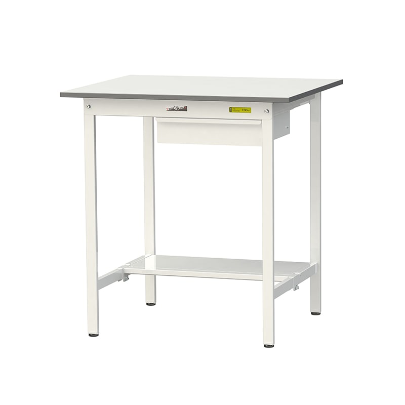 山金工業 ワークテーブル150 固定式 H950mm キャビネット付/半面棚板付 900×750 1台(ご注文単位1台)【直送品】