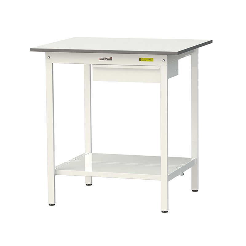 山金工業 ワークテーブル150 固定式 H950mm キャビネット付/全面棚板付 900×750 1台(ご注文単位1台)【直送品】