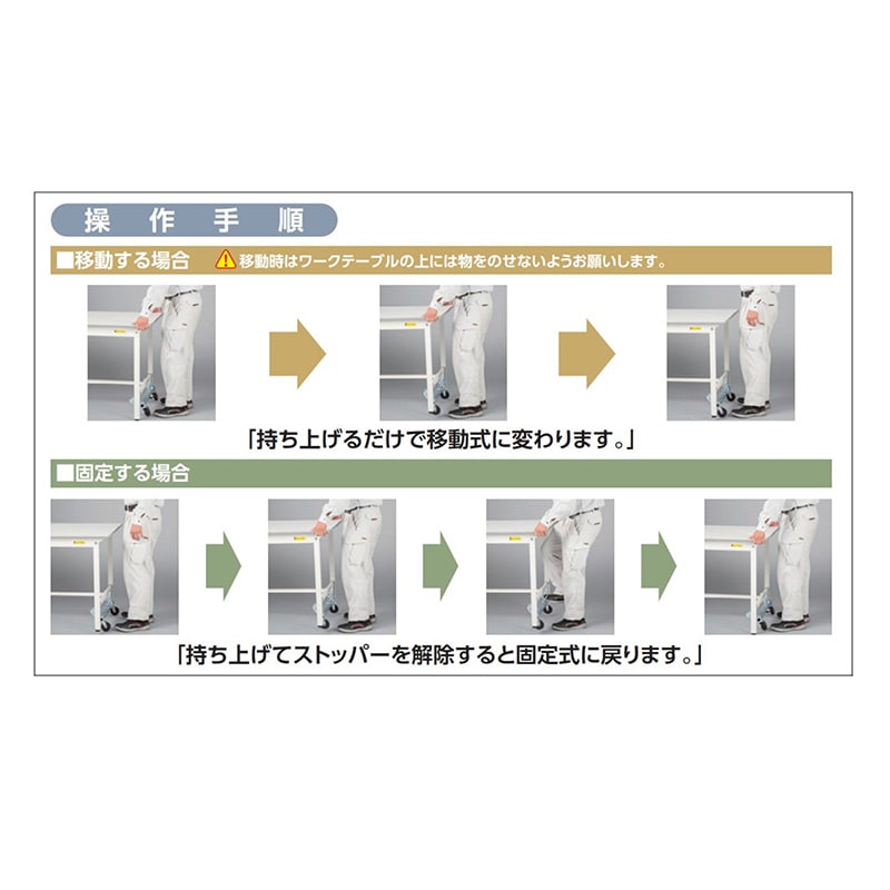山金工業 ワークテーブル150 ワンタッチ移動タイプ H740mm 半面棚板付 1500×750 1台(ご注文単位1台)【直送品】