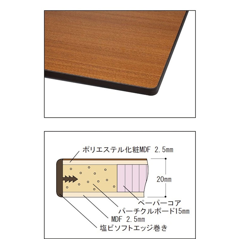 山金工業 ワークテーブル 折りタタミタイプ 移動式 ポリエステル天板20mm 木目柄 1800×750×740 1台(ご注文単位1台)【直送品】