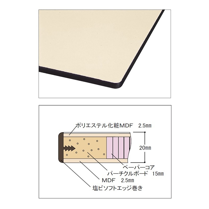 山金工業 ワークテーブル 折りタタミタイプ 移動式 ポリエステル天板20mm アイボリー 1800×900×740 1台(ご注文単位1台)【直送品】
