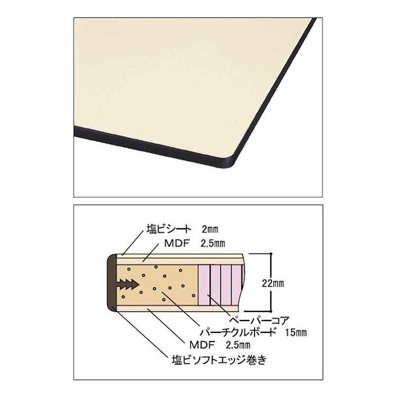 山金工業 ワークテーブル 折りタタミタイプ 移動式 塩ビシート天板22mm アイボリー 1800×900×740 1台(ご注文単位1台)【直送品】