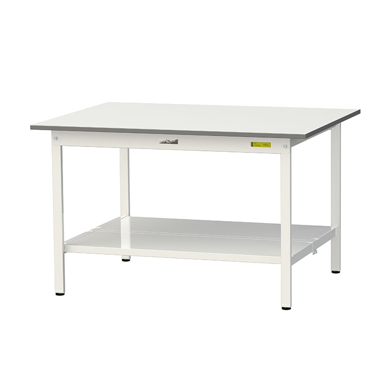 山金工業 ワークテーブル150　固定式　H740mm 全面棚板付 1200×900 1台（ご注文単位1台）【直送品】