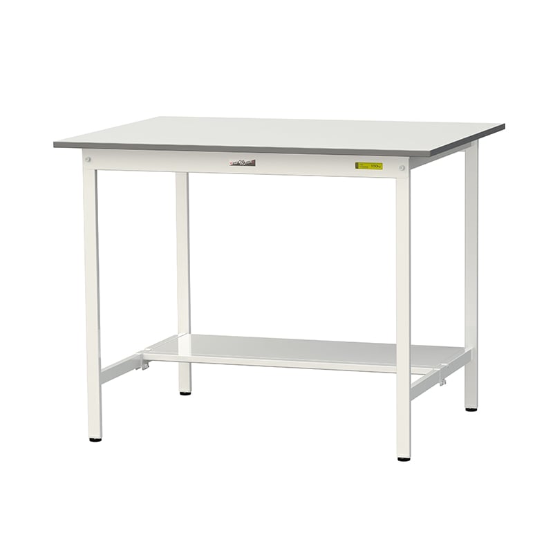 山金工業 ワークテーブル150　固定式　H950mm 半面棚板付 1200×900 1台（ご注文単位1台）【直送品】