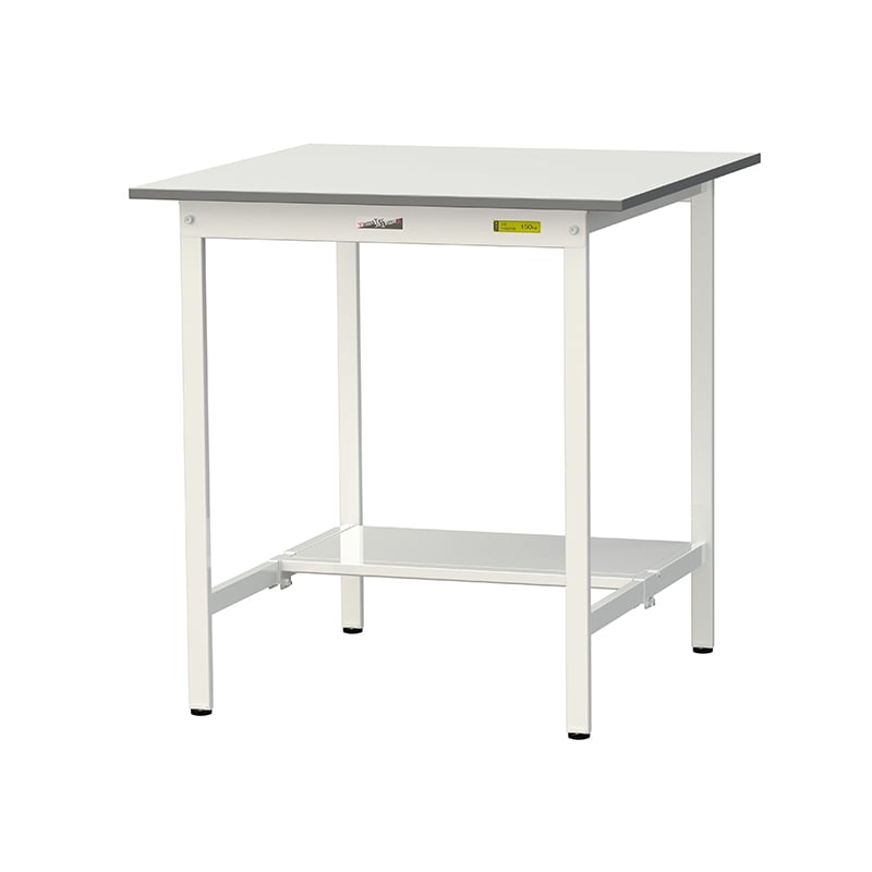 山金工業 ワークテーブル150　固定式　H950mm 半面棚板付 900×900 1台（ご注文単位1台）【直送品】