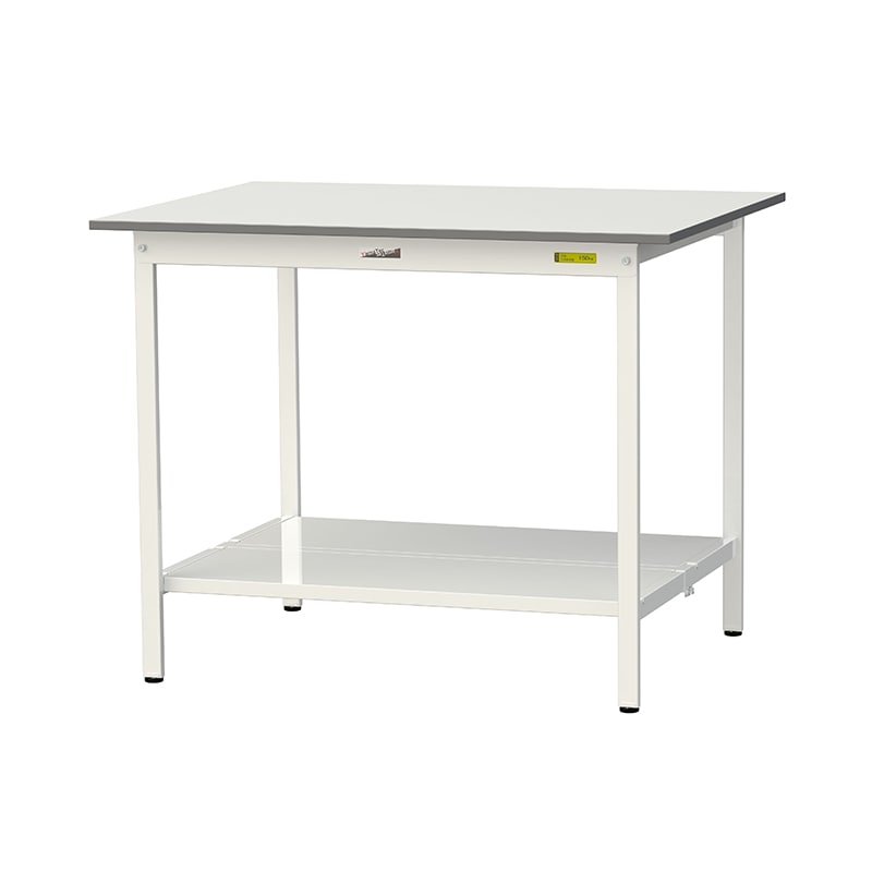 山金工業 ワークテーブル150　固定式　H950mm 全面棚板付 1200×900 1台（ご注文単位1台）【直送品】