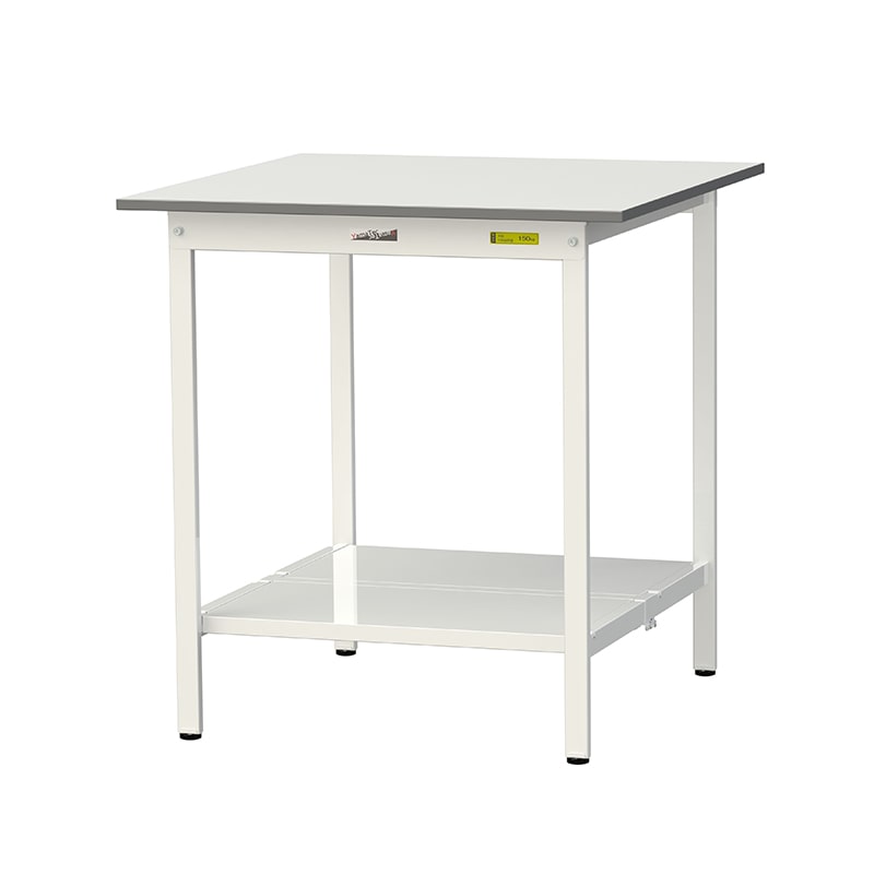 山金工業 ワークテーブル150　固定式　H950mm 全面棚板付 900×900 1台（ご注文単位1台）【直送品】