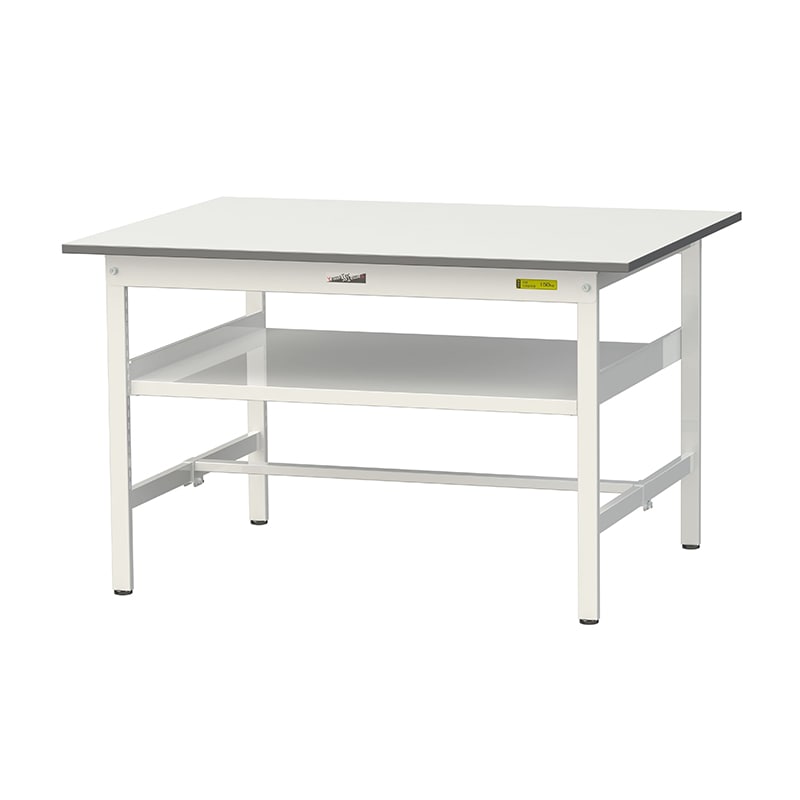 山金工業 ワークテーブル150　固定式　H740mm 中間棚付／基本形 1200×900 1台（ご注文単位1台）【直送品】