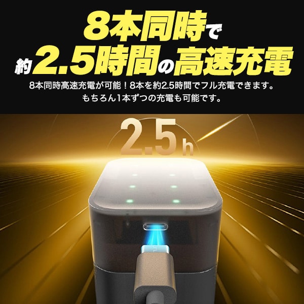 プラタ リチウムイオン充電池セット 充電ボックス入り 単3形×4本／単4形×4本 aa-aaa-typec 1個（ご注文単位1個）【直送品】