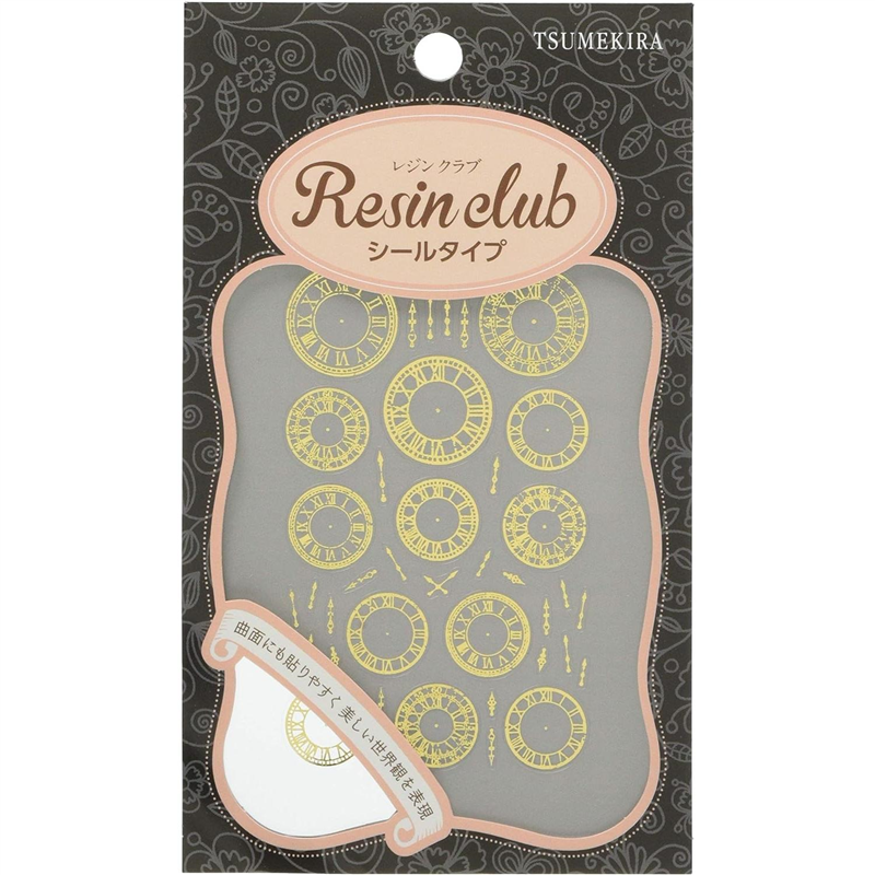 レジンクラブ 時計文字盤 ゴールド UVレジン用シールパーツ RC-CLF-202 1枚（ご注文単位1枚）【直送品】