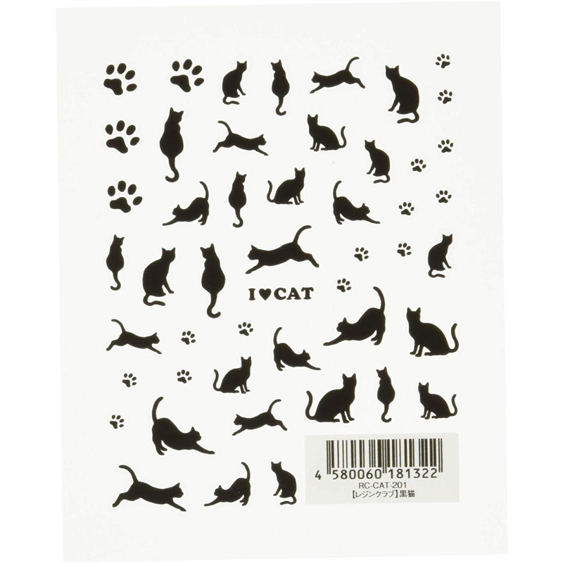 レジンクラブ 黒猫 UVレジン用シールパーツ RC-CAT-201 1枚（ご注文単位1枚）【直送品】