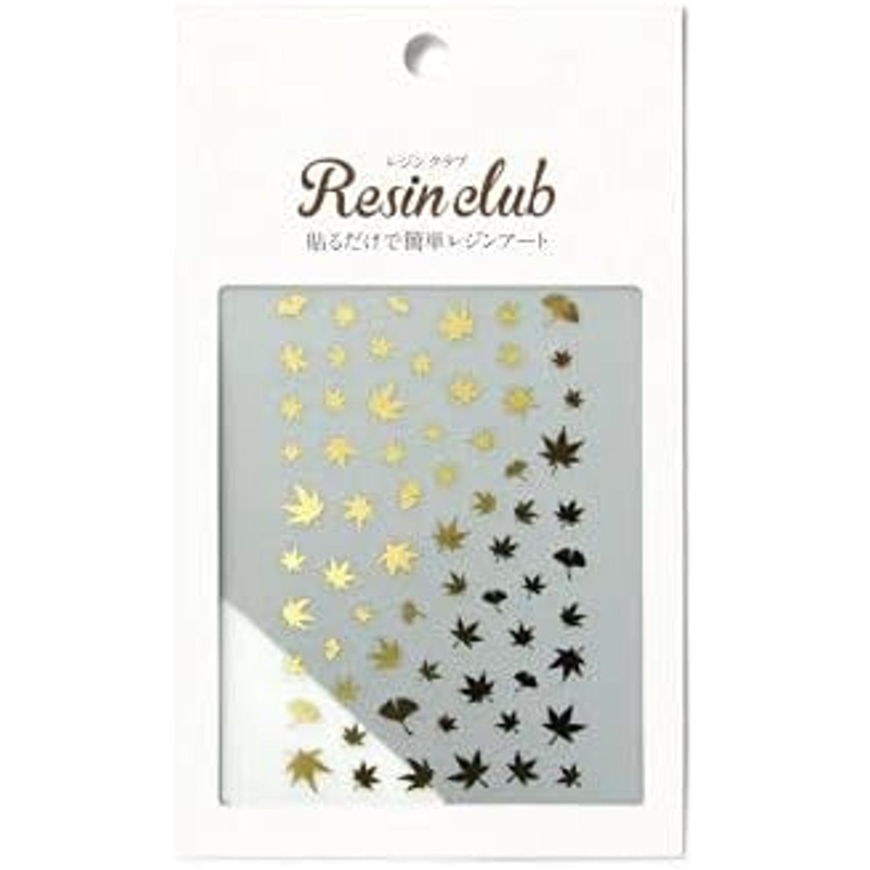 レジンクラブ UVレジン用シールパーツ 紅葉 ゴールド RC-MMJ-102 1枚（ご注文単位1枚）【直送品】