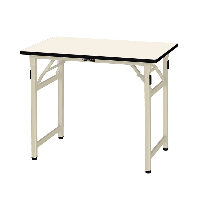 山金工業 ワークテーブル　折りタタミタイプ　固定式 ポリエステル天板20mm　アイボリー 900×600×740 1台（ご注文単位1台）【直送品】