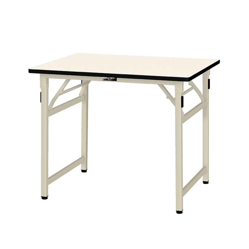 山金工業 ワークテーブル　折りタタミタイプ　固定式 ポリエステル天板20mm　アイボリー 900×750×740 1台（ご注文単位1台）【直送品】
