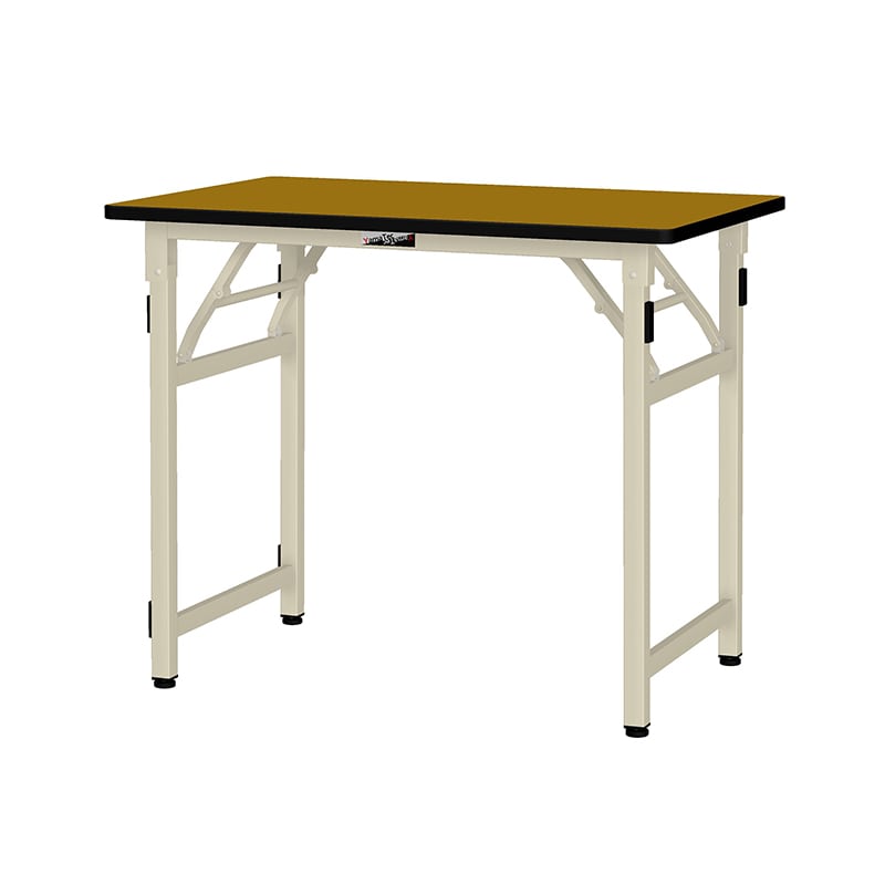 山金工業 ワークテーブル　折りタタミタイプ　固定式 ポリエステル天板20mm　木目柄 900×600×740 1台（ご注文単位1台）【直送品】