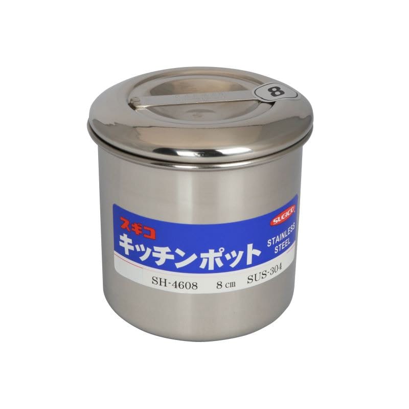 スギコ産業 キッチンポット 18-8 内蓋式 目盛付 φ80 AA0071-SH-4608D-8cm 1個（ご注文単位1個）【直送品】