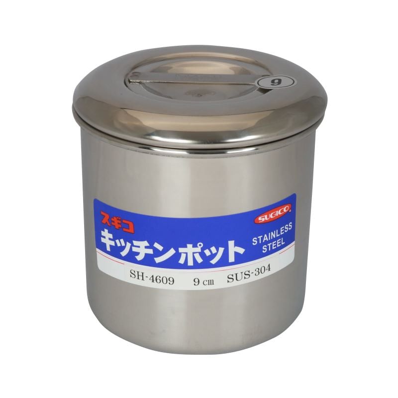 スギコ産業 キッチンポット 18-8 内蓋式 目盛付 φ90 AA0072-SH-4609D-9cm 1個（ご注文単位1個）【直送品】