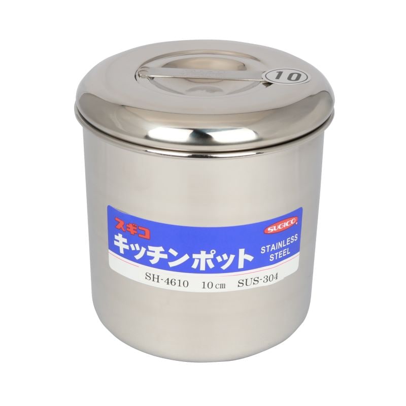 スギコ産業 キッチンポット 18-8 内蓋式 目盛付 φ100 AA0073-SH-4610D-10cm 1個（ご注文単位1個）【直送品】
