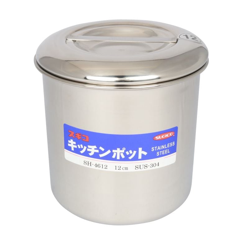 スギコ産業 キッチンポット 18-8 内蓋式 目盛付 φ120 AA0075-SH-4612D-12cm 1個（ご注文単位1個）【直送品】