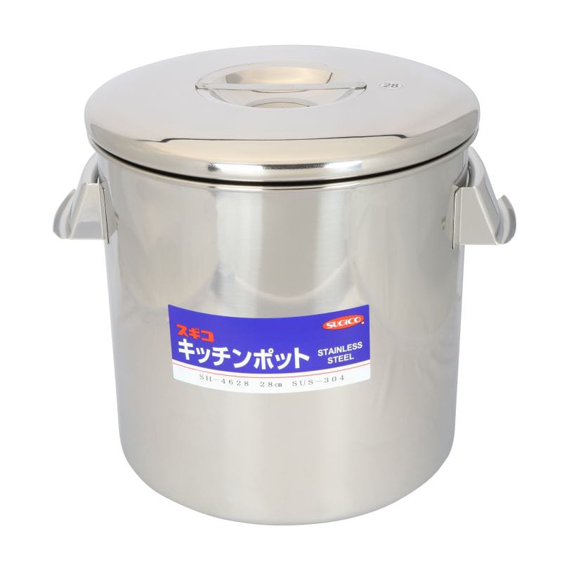 スギコ産業 キッチンポット 18-8 内蓋式 目盛付 φ280 AA0087-SH-4628D-28cm 1個（ご注文単位1個）【直送品】