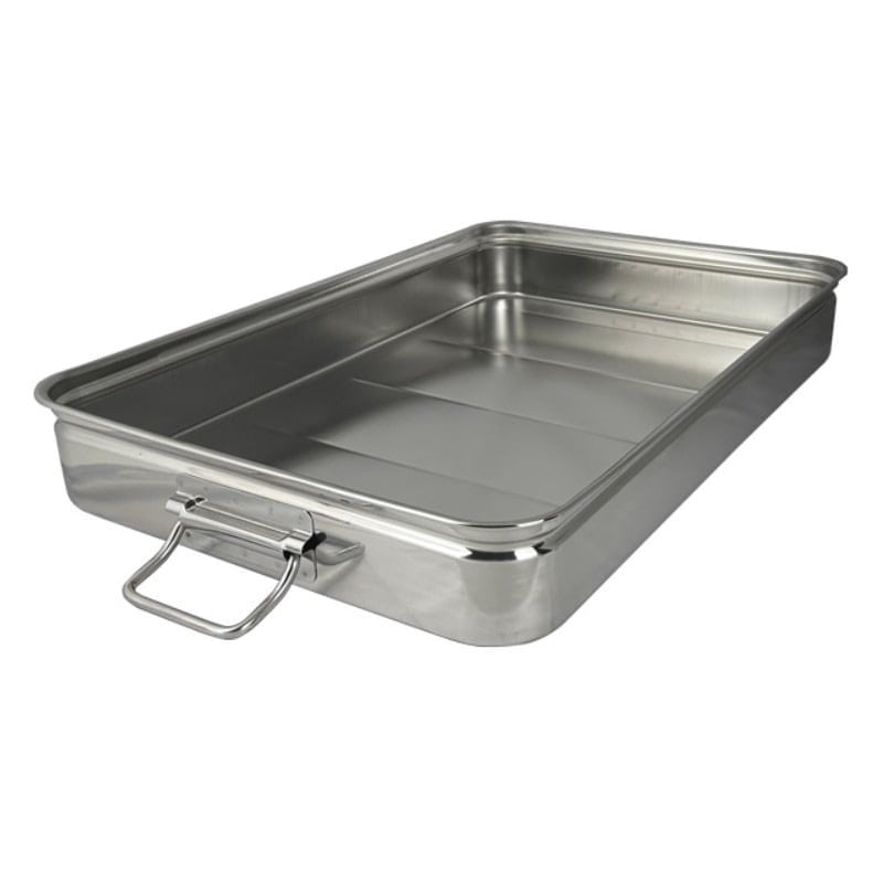 スギコ産業 18-8 手付番重バット 丸棒取手 特大 浅型 9cm ST0979-SH-6644-09H 1個（ご注文単位1個）【直送品】