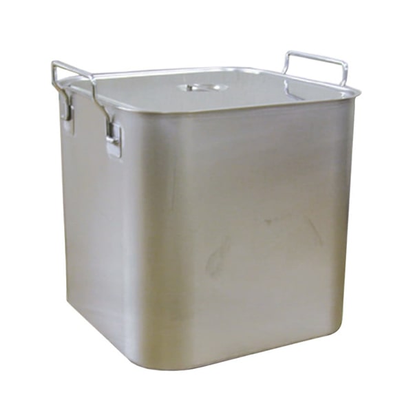 スギコ産業 18-8深型角キッチンポット フタ付 目盛無 50cm ST0920-SH-4250D（テツキ） 1個（ご注文単位1個）【直送品】