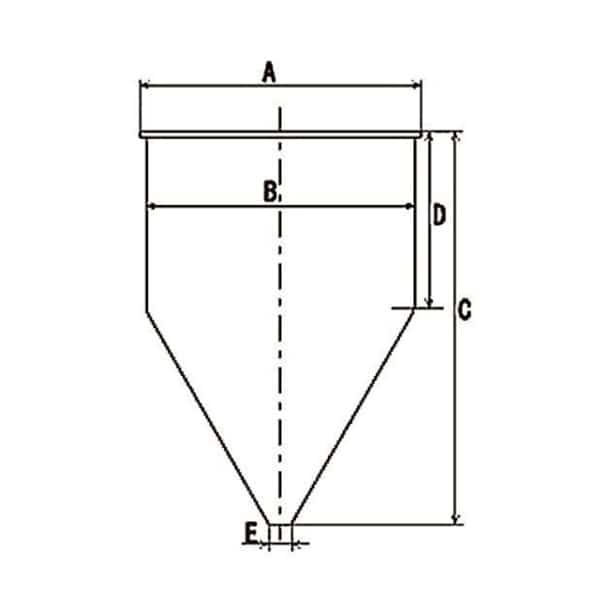 スギコ産業 ステンレスホッパー ロングタイプ 磨き ヘルール2.0S付 39L SA1603-RWOS-38HL 1個（ご注文単位1個）【直送品】