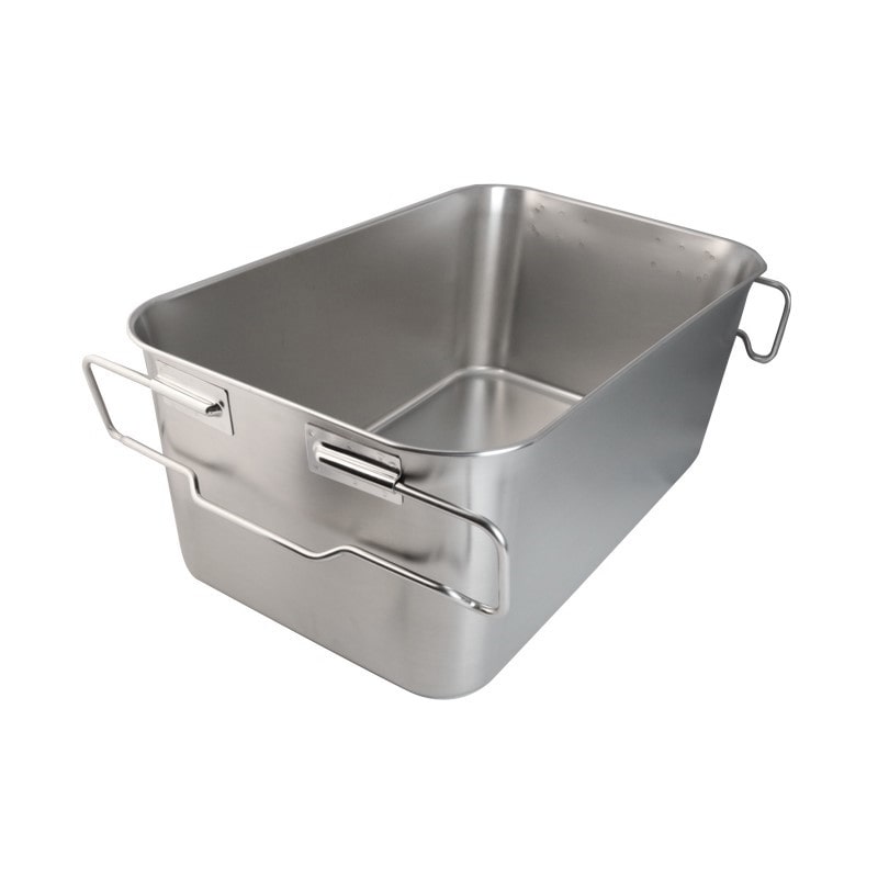 スギコ産業 18-8 給食バット運搬型 積み重ねハンドル付 研磨有 H250mm ST0925-SH-6038-10 1個(ご注文単位1個)【直送品】