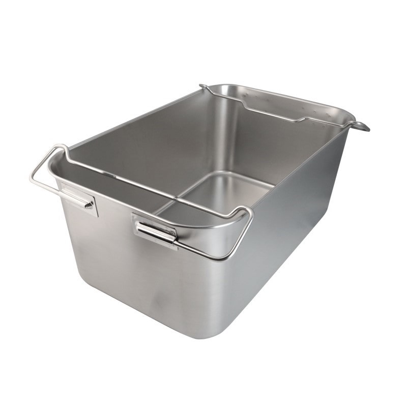 スギコ産業 18-8 給食バット運搬型 積み重ねハンドル付 研磨有 H250mm ST0925-SH-6038-10 1個（ご注文単位1個）【直送品】