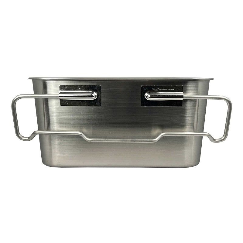 スギコ産業 18-8 給食バット運搬型 積み重ねハンドル付 研磨有 H185mm ST0921-SH-6038-7 1個(ご注文単位1個)【直送品】