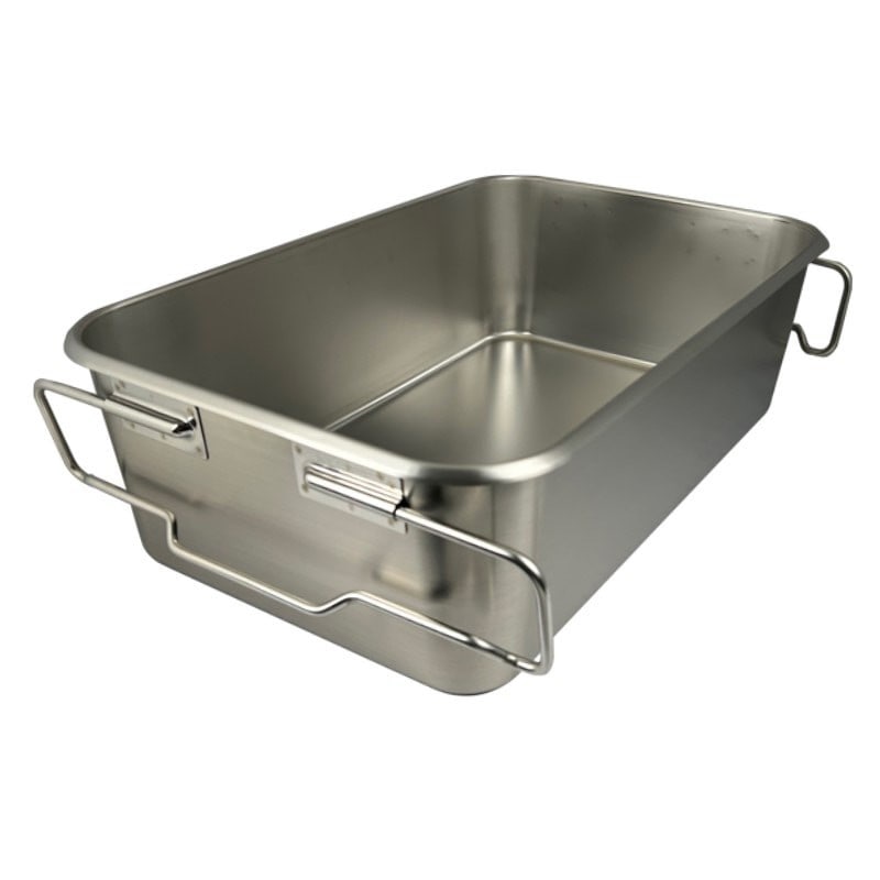 スギコ産業 18-8 給食バット運搬型 半カールフランジ 積み重ねハンドル付 研磨有 H185mm SA1847-SH-6038-7F 1個(ご注文単位1個)【直送品】