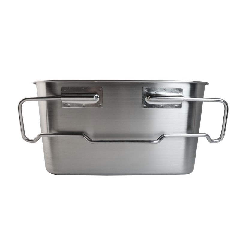 スギコ産業 18-8 給食バット運搬型 積み重ねハンドル付 研磨有 H200mm ST0922-SH-6038-8 1個（ご注文単位1個）【直送品】