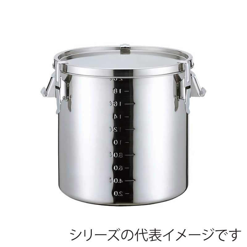 スギコ産業 18-8密閉容器 ストレート目盛付 11L SA0517-BH-424 1個(ご注文単位1個)【直送品】