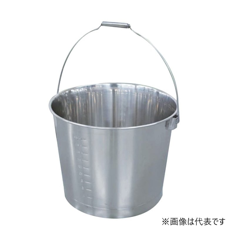 スギコ産業 18-8 目盛付バケツ プレス パイプ取手 15L SA1774-SH-641BPH 1個（ご注文単位1個）【直送品】