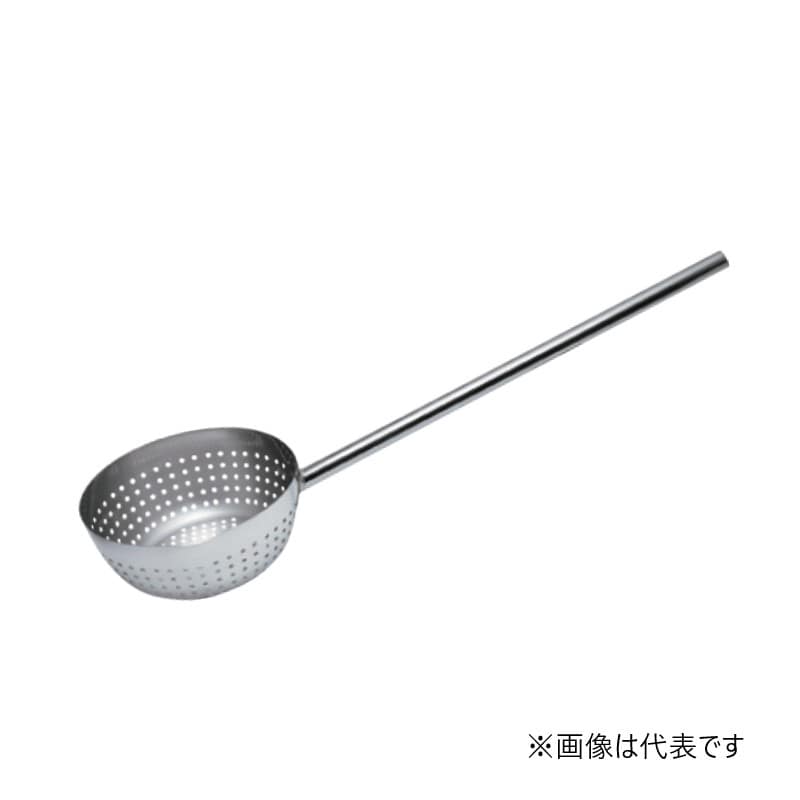 スギコ産業 18-8 共柄穴明ひしゃく ハンドル全周溶接 口付 φ180 柄300mm SA1517-SH-658MP-300 1個（ご注文単位1個）【直送品】