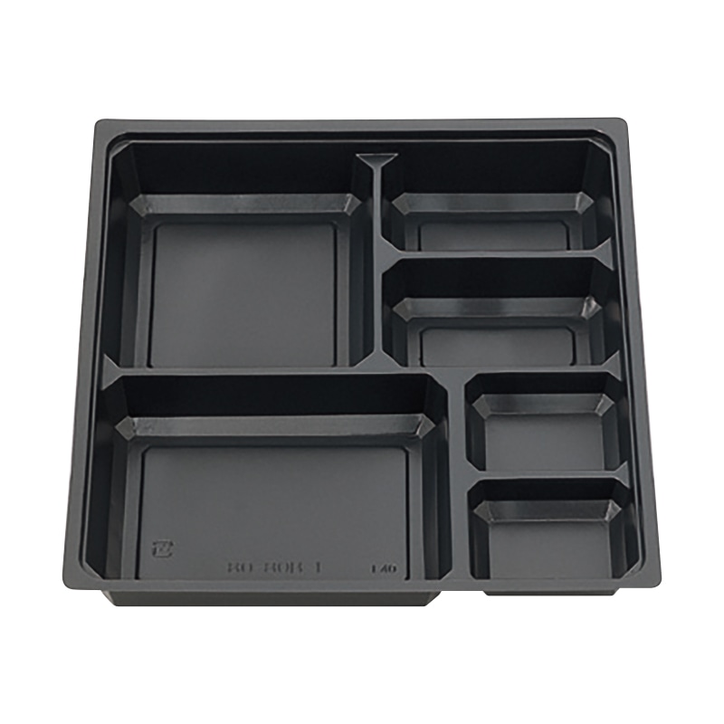 北原産業 紙ボックス弁当容器 80-80 中仕切付き 山吹/B-1黒カルプセット 25セット/袋(ご注文単位4袋)【直送品】