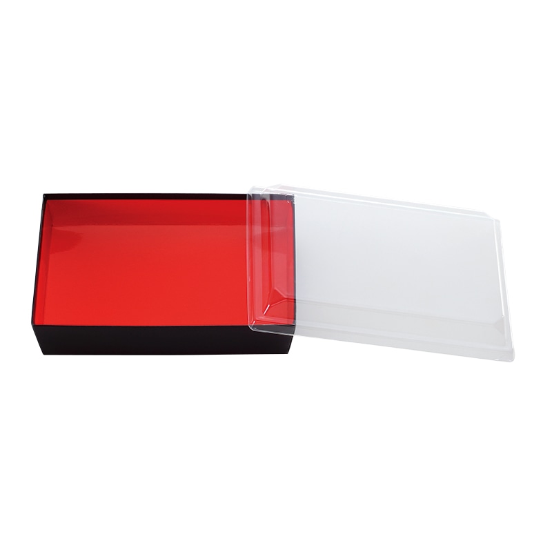 北原産業 紙ボックス弁当容器　OPS盛蓋セット YJ-10　浅朱黒 CT-6015 40セット/包（ご注文単位8包）【直送品】