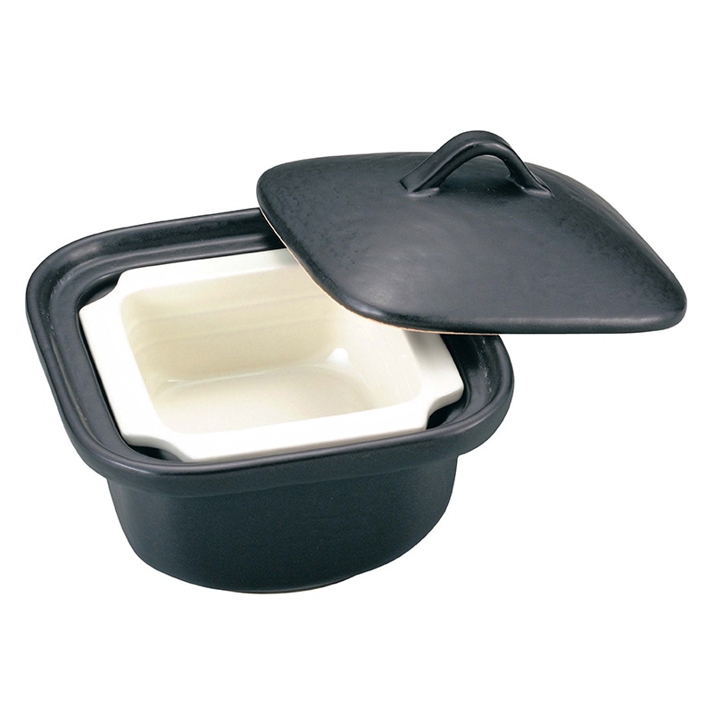 萬来鍋 角 黒 1人前用 1個(ご注文単位1個)【直送品】