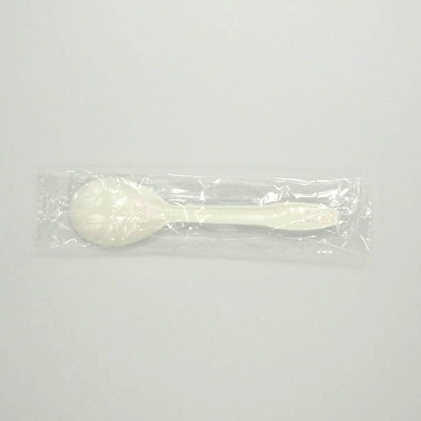 ホウケン産業 プラスチックスプーン 110mm 単袋 アイボリー 500本/袋(ご注文単位10袋)【直送品】