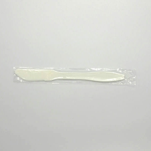 ホウケン産業 プラスチックナイフ 130mm 単袋 アイボリー 1000本/袋(ご注文単位5袋)【直送品】