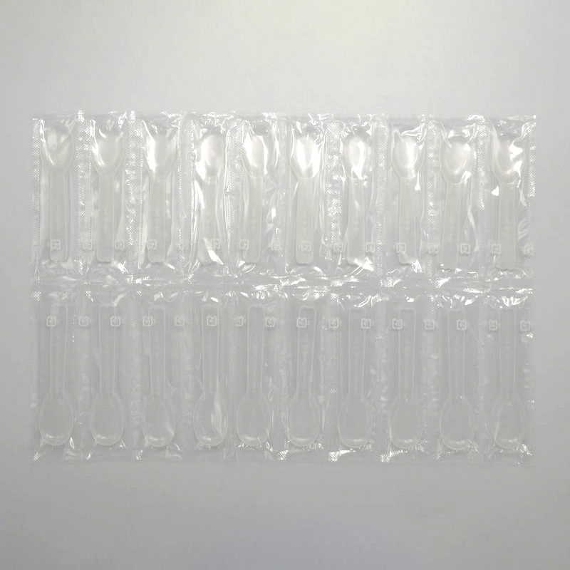 ホウケン産業 プラスチックスプーン　85mm 10連　半透明 1000本/袋（ご注文単位10袋）【直送品】