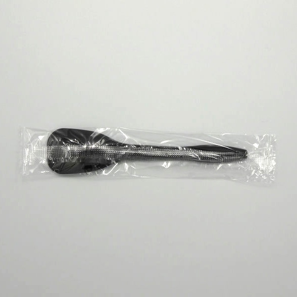 ホウケン産業 プラスチックアイススプーン 12cm 単袋 黒 100本/袋(ご注文単位50袋)【直送品】